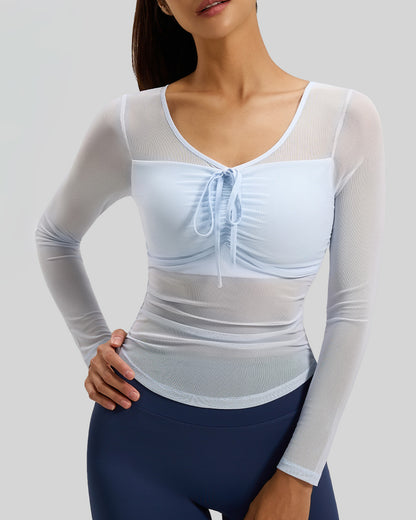 Polera Sport Chic Pro: Manga Tul, Fit y Copa Soft -JYT027