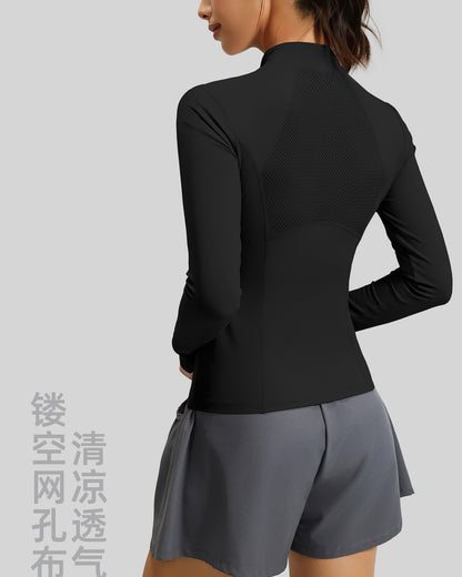 Polera Dry Fit Pro: Medio Cierre, Manga Larga y Calce Slim - JYT031