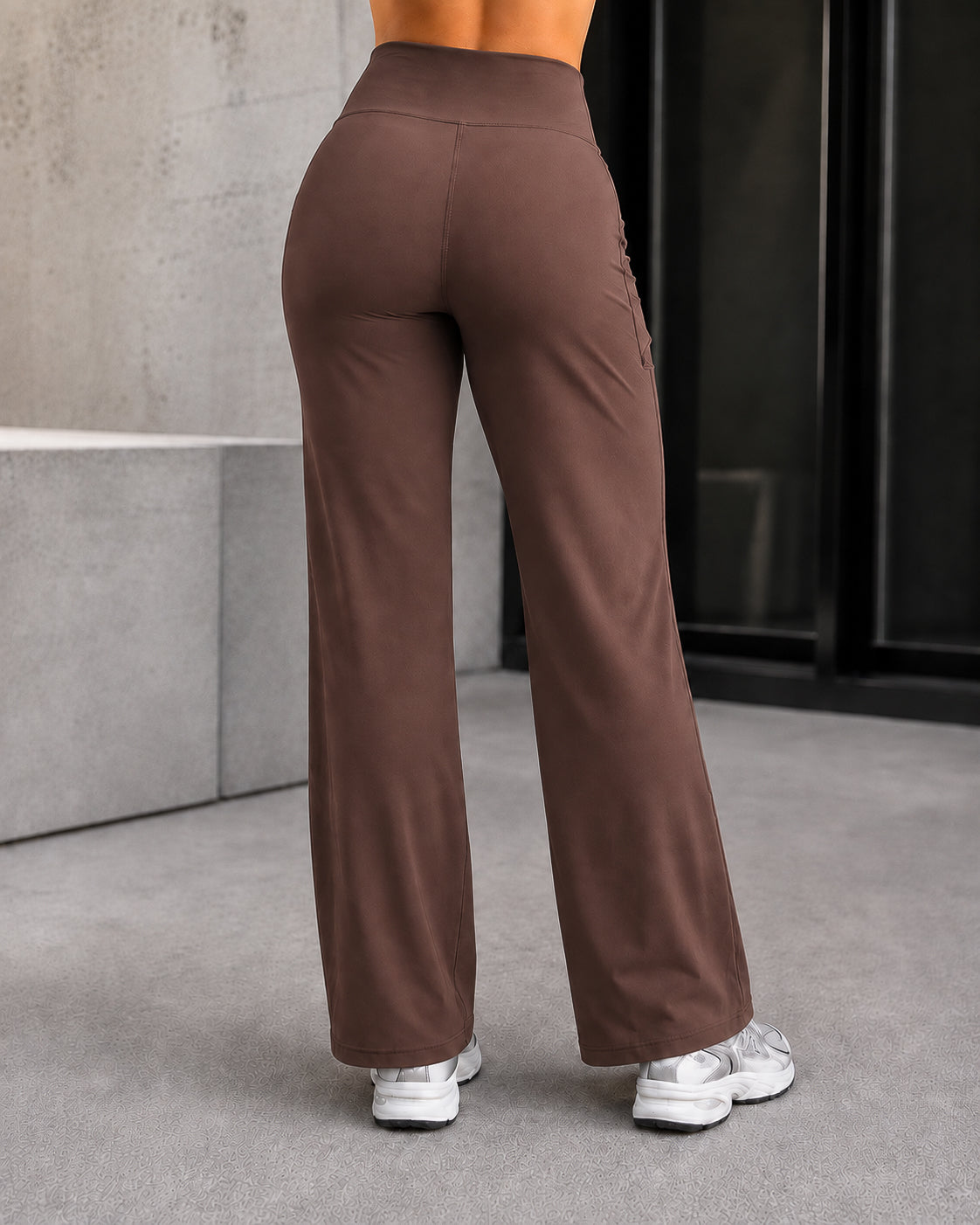 Pantalón Palazzo Mujer Tiro Alto Con Bolsillos Wide Leg - LQ1045