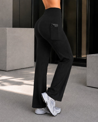 Pantalón Palazzo Mujer Tiro Alto Con Bolsillos Wide Leg - LQ1045