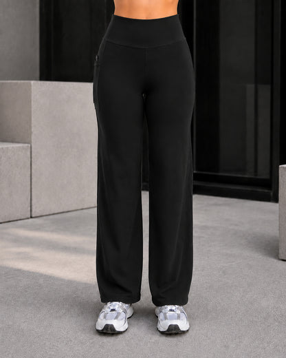 Pantalón Palazzo Mujer Tiro Alto Con Bolsillos Wide Leg - LQ1045