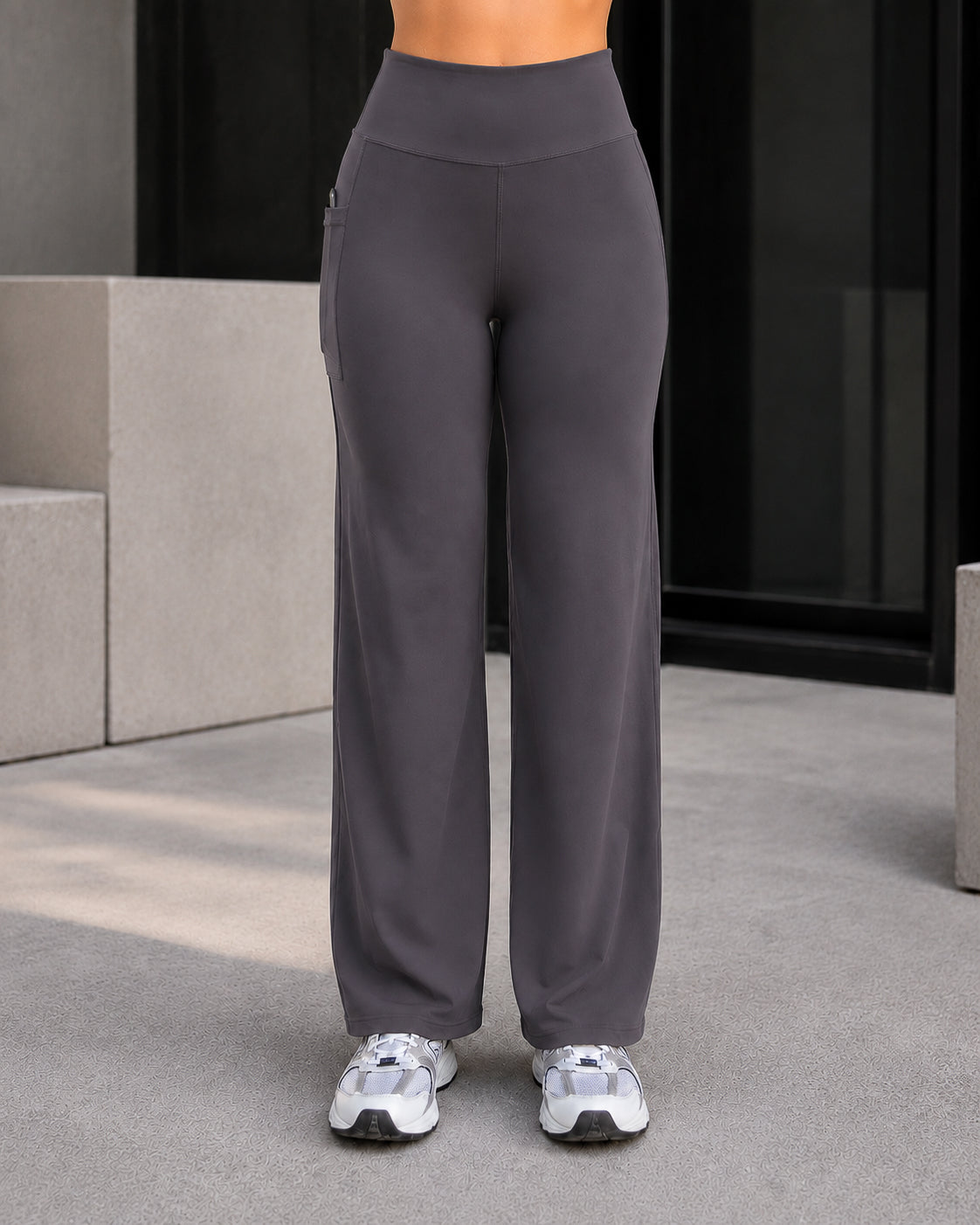 Pantalón Palazzo Mujer Tiro Alto Con Bolsillos Wide Leg - LQ1045