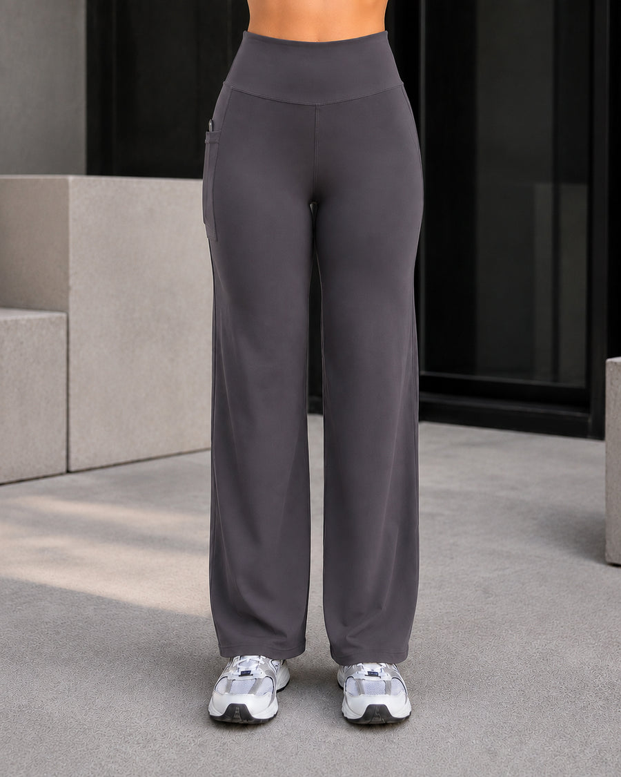 Pantalón Palazzo Mujer Tiro Alto Con Bolsillos Wide Leg - LQ1045