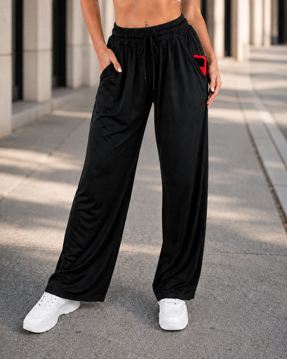 Pantalón Palazzo Mujer Cintura Elástica Con Cordón Ajustable - LQ1043