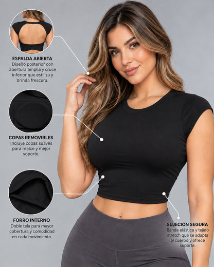 Top Deportivo Mujer Sin Mangas Espalda Abierta Ajustado - JYT052