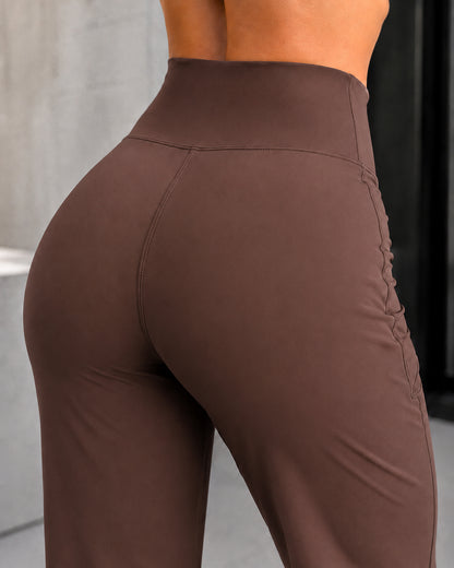 Pantalón Palazzo Mujer Tiro Alto Con Bolsillos Wide Leg - LQ1045