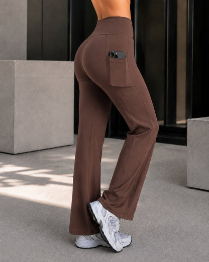 Pantalón Palazzo Mujer Tiro Alto Con Bolsillos Wide Leg - LQ1045