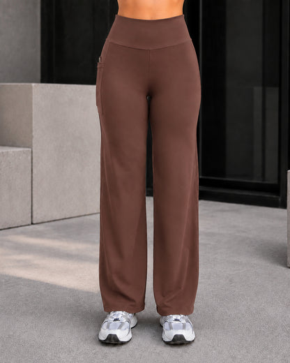 Pantalón Palazzo Mujer Tiro Alto Con Bolsillos Wide Leg - LQ1045