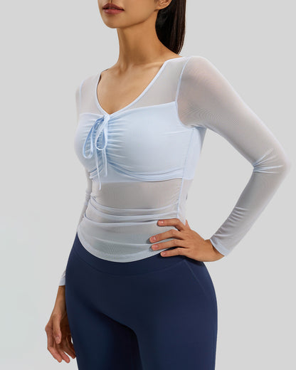 Polera Sport Chic Pro: Manga Tul, Fit y Copa Soft -JYT027