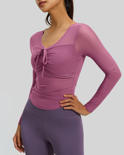 Polera Sport Chic Pro: Manga Tul, Fit y Copa Soft -JYT027