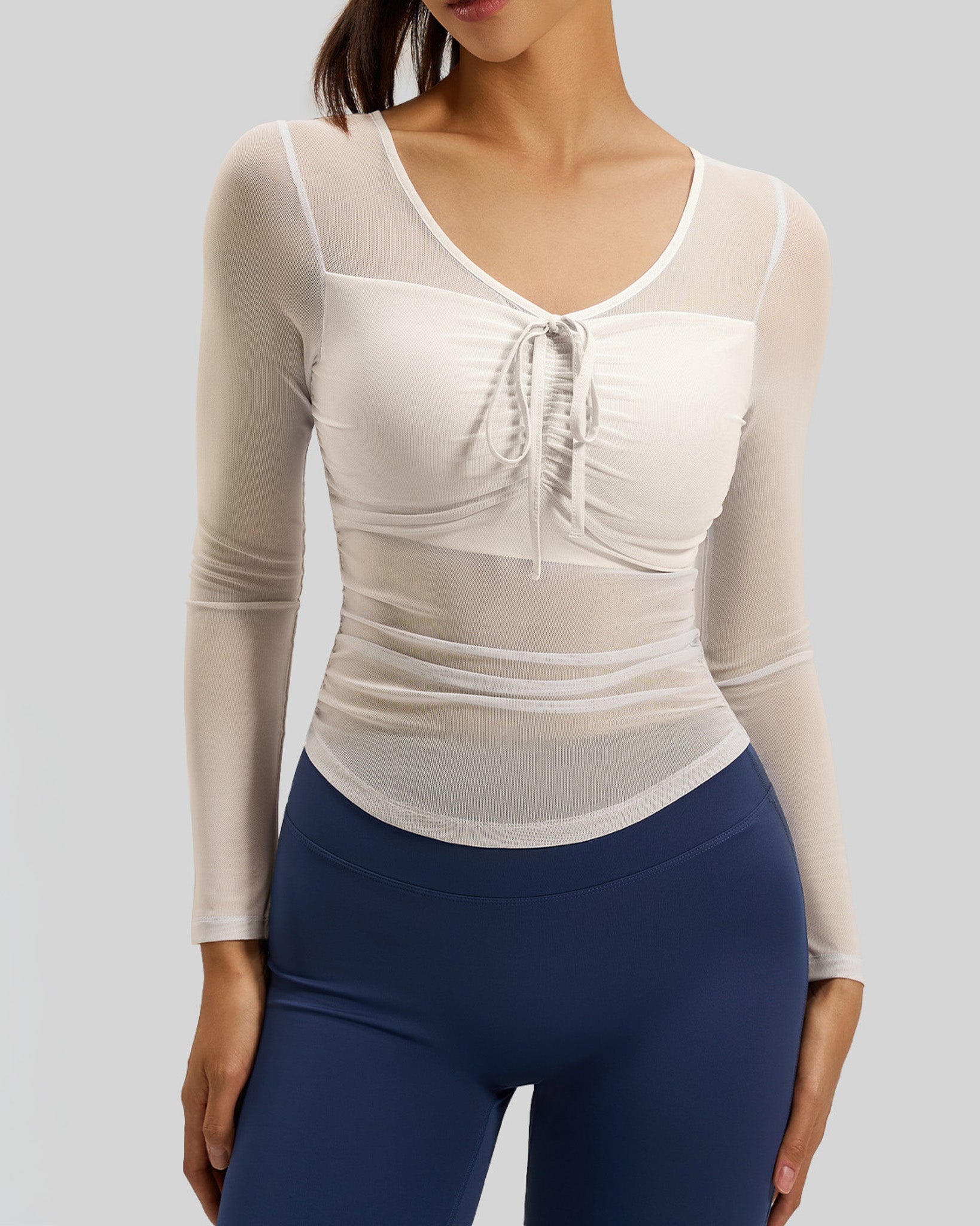 Polera Sport Chic Pro: Manga Tul, Fit y Copa Soft -JYT027