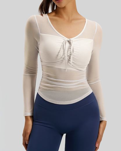 Polera Sport Chic Pro: Manga Tul, Fit y Copa Soft -JYT027