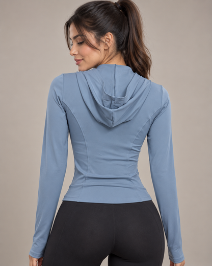 Chaqueta Deportiva Mujer con Cierre Gorro y Pasa Dedo - JYT066