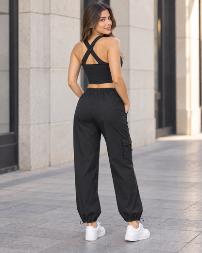 Conjunto Mujer Top Ajustado y Pantalón Cargo con Cordón - LQ1042