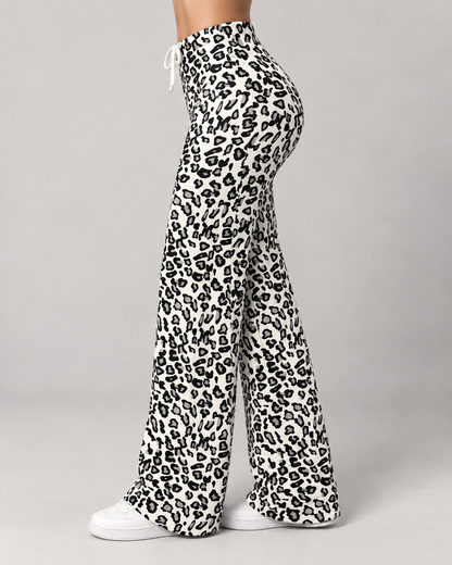 Pantalón Palazzo Mujer Animal Print Ajustable con Cordón - LQ1049