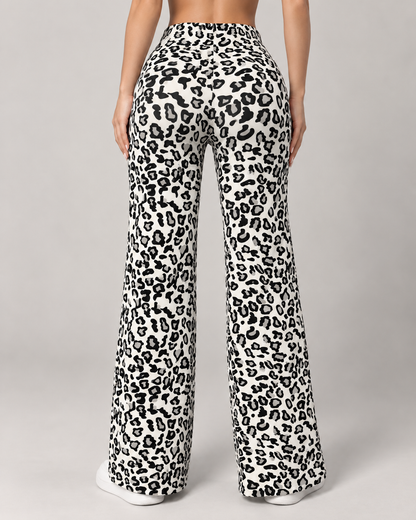 Pantalón Palazzo Mujer Animal Print Ajustable con Cordón - LQ1049