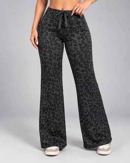 Pantalón Palazzo Mujer Animal Print Ajustable con Cordón - LQ1049
