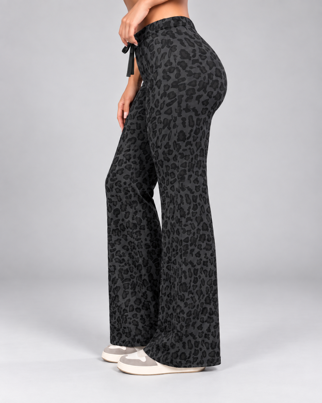 Pantalón Palazzo Mujer Animal Print Ajustable con Cordón - LQ1049