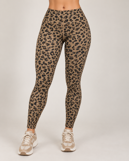 Calza Mujer Animal Print Pretina Alta Bolsillos Laterales - LQ1054