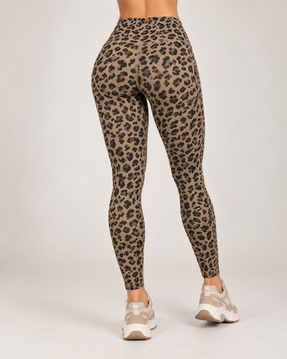 Calza Mujer Animal Print Pretina Alta Bolsillos Laterales - LQ1054