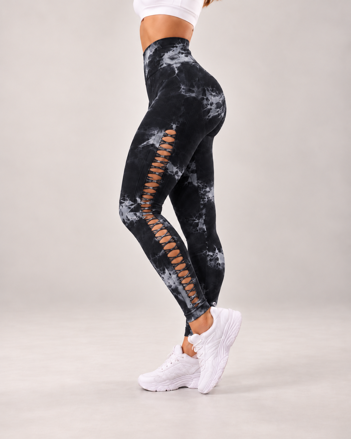 Leggings Tie Dye Push Up Abertura Escalonada  Alta Calidad - YJ148