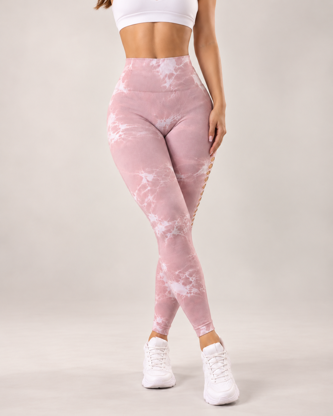 Leggings Tie Dye Push Up Abertura Escalonada  Alta Calidad - YJ148