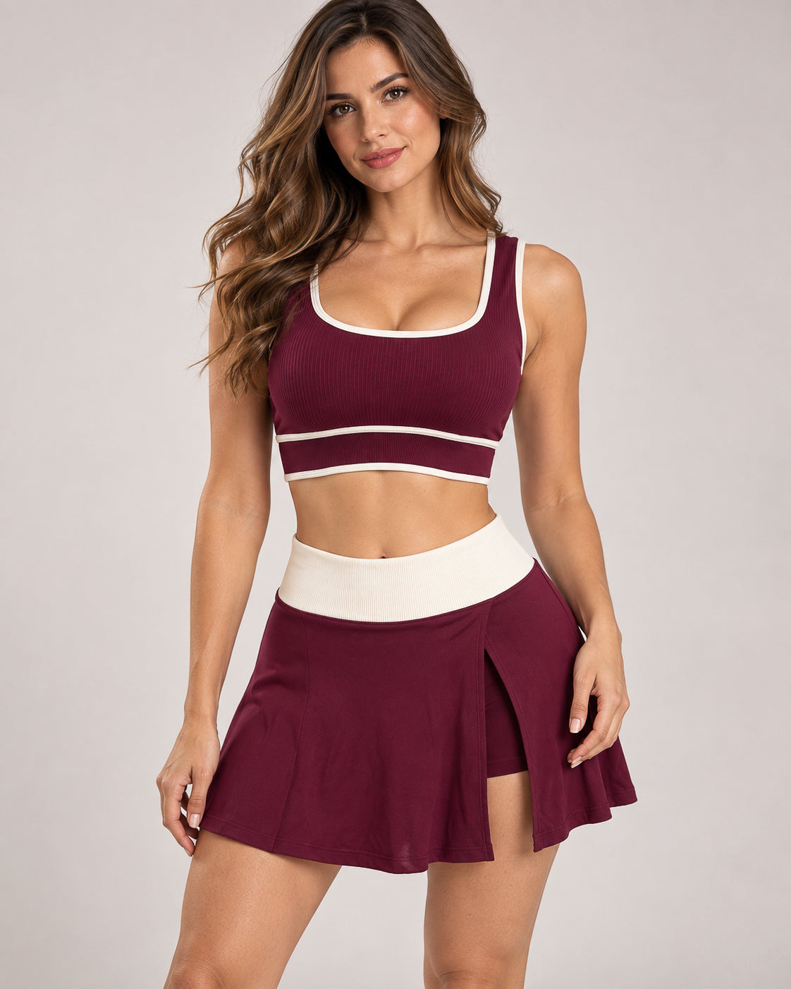 Conjunto Deportivo Mujer Top Peto y Falda Short Tenis Padel - YJ356