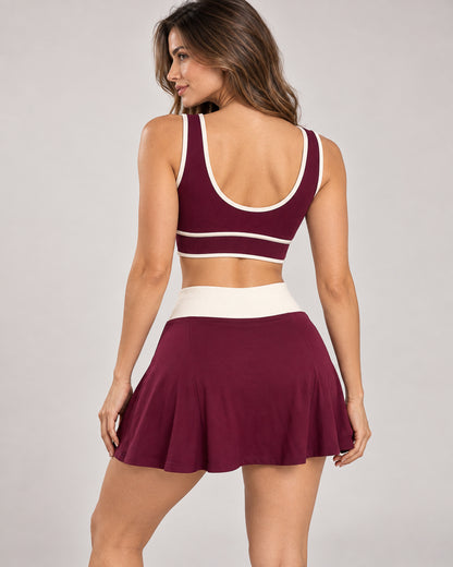Conjunto Deportivo Mujer Top Peto y Falda Short Tenis Padel - YJ356