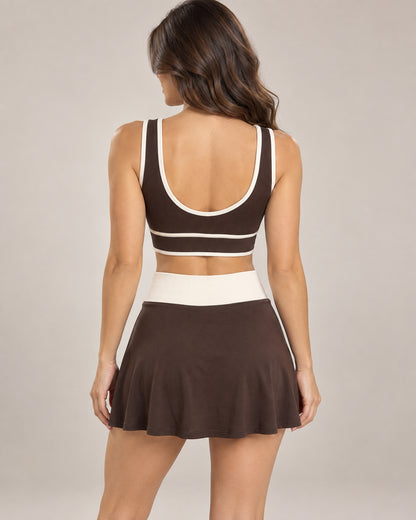 Conjunto Deportivo Mujer Top Peto y Falda Short Tenis Padel - YJ356
