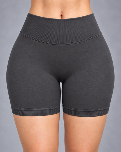 Short Fitness Mujer Tiro Alto Fruncido Levanta Glúteos - YJ360