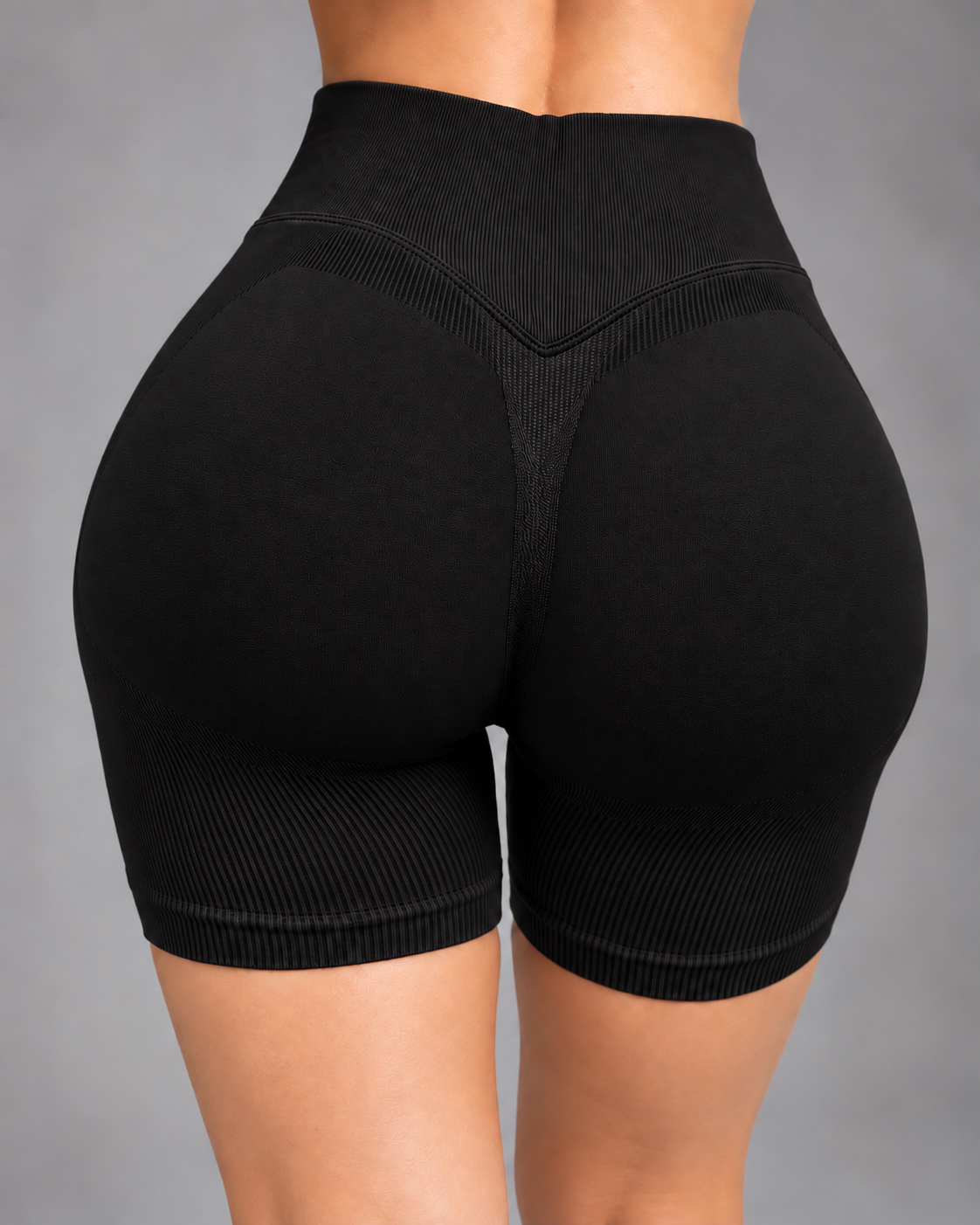 Short Fitness Mujer Tiro Alto Fruncido Levanta Glúteos - YJ360