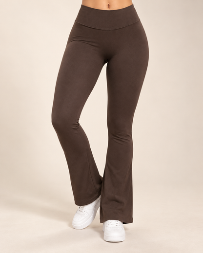 Calza Mujer Flare Acampanada Push Up Corte V Tiro Medio - YJ380