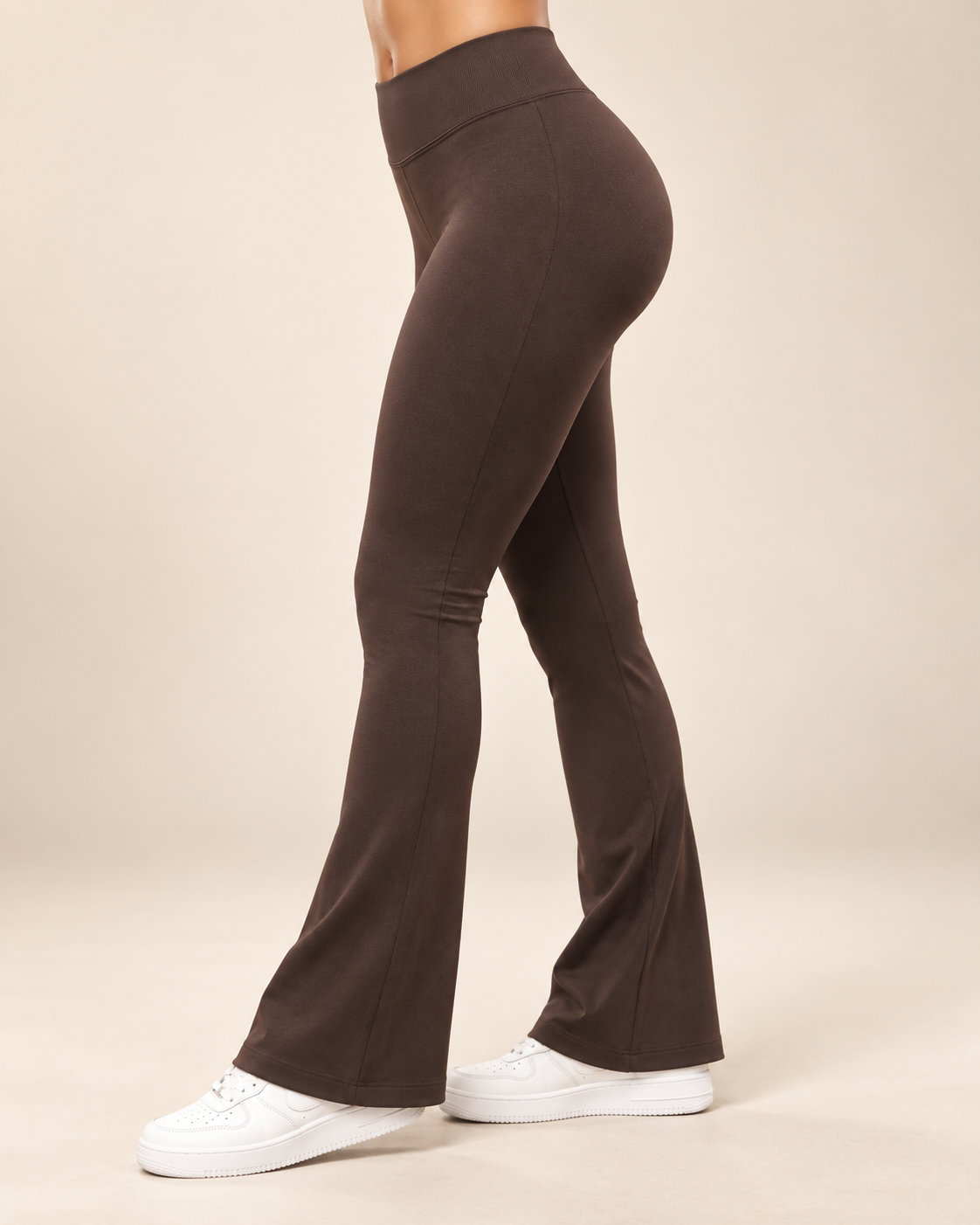 Calza Mujer Flare Acampanada Push Up Corte V Tiro Medio - YJ380