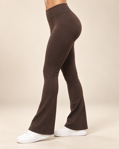 Calza Mujer Flare Acampanada Push Up Corte V Tiro Medio - YJ380