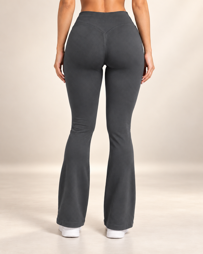 Calza Mujer Flare Acampanada Push Up Corte V Tiro Medio - YJ380