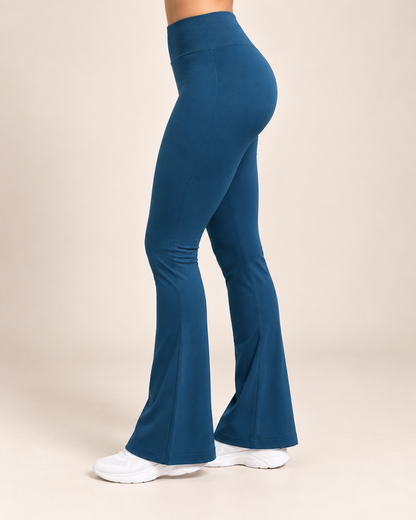 Calza Mujer Flare Acampanada Push Up Corte V Tiro Medio - YJ380