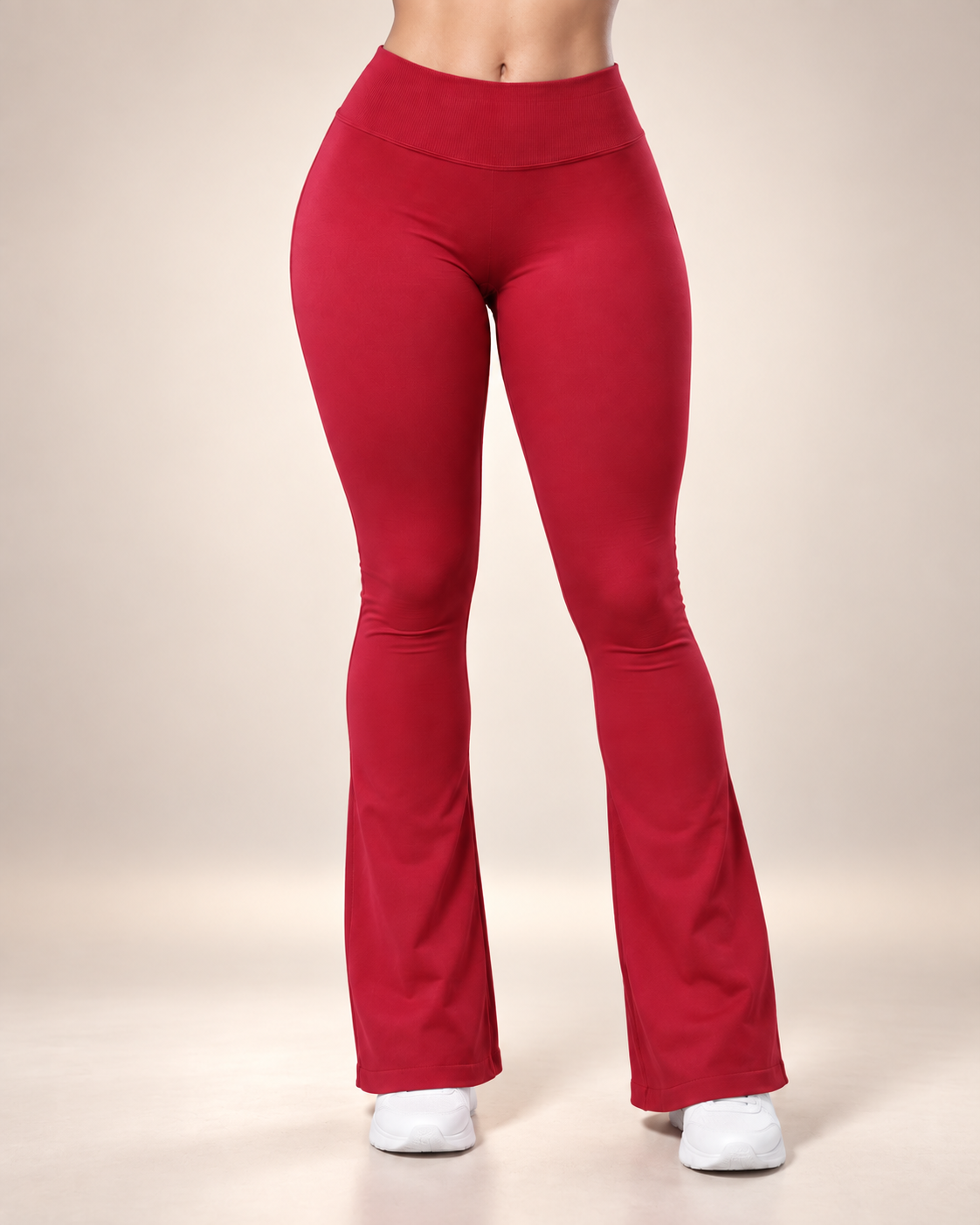 Calza Mujer Flare Acampanada Push Up Corte V Tiro Medio - YJ380
