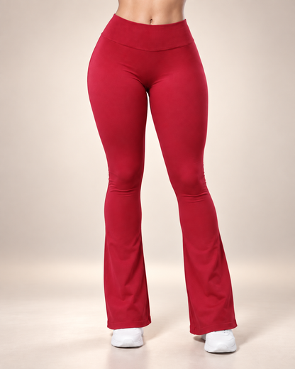Calza Mujer Flare Acampanada Push Up Corte V Tiro Medio - YJ380