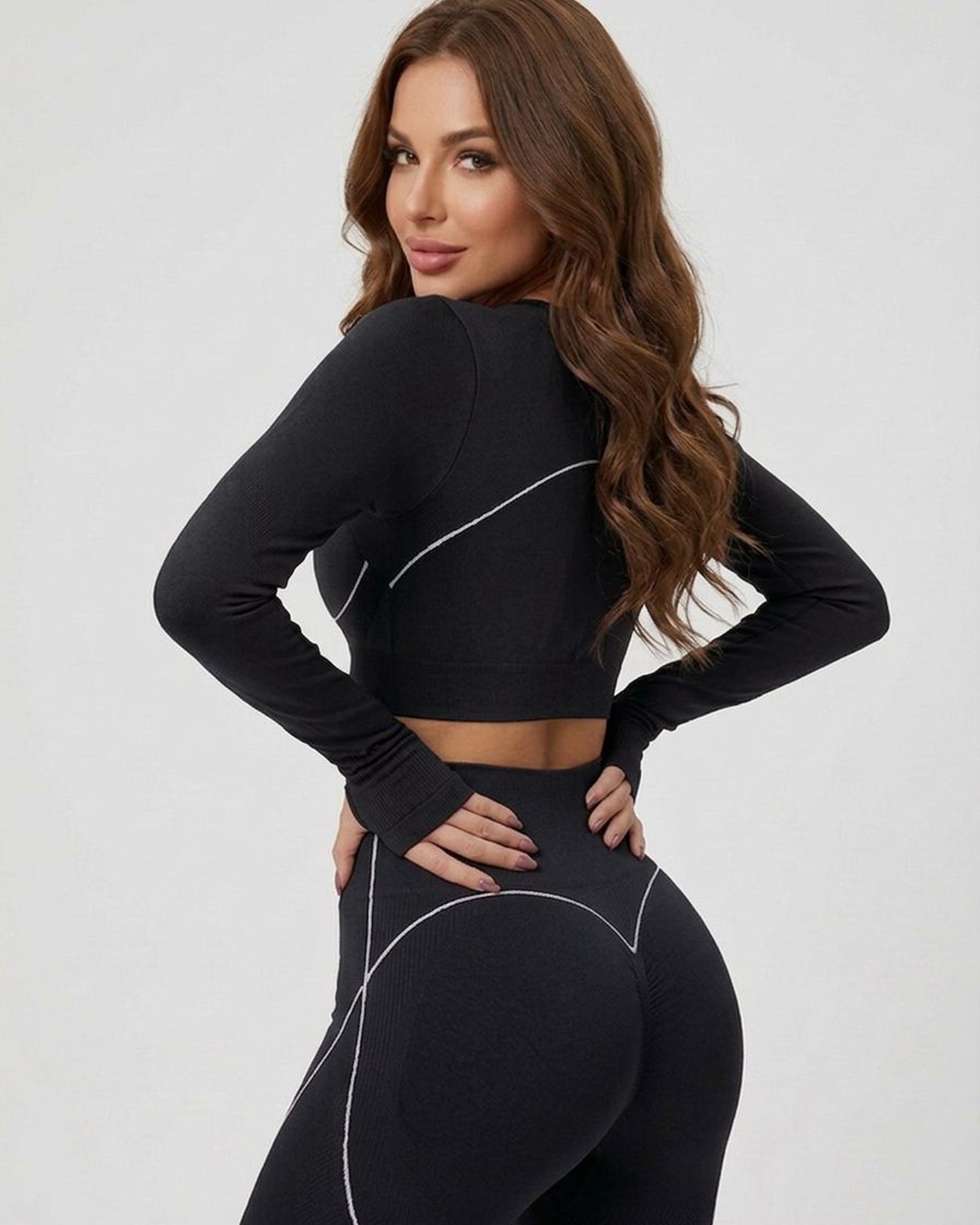 Conjunto Sport Mujer 2 Piezas Peto + Calza Efecto Push Up - YJ312
