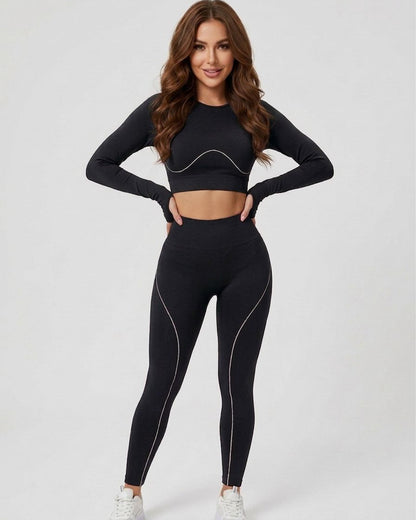 Conjunto Sport Mujer 2 Piezas Peto + Calza Efecto Push Up - YJ312