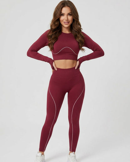 Conjunto Sport Mujer 2 Piezas Peto + Calza Efecto Push Up - YJ312