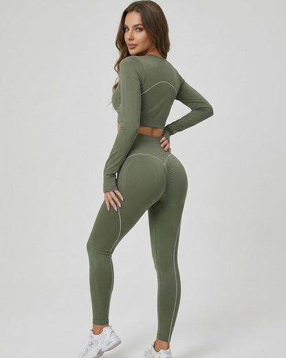 Conjunto Sport Mujer 2 Piezas Peto + Calza Efecto Push Up - YJ312