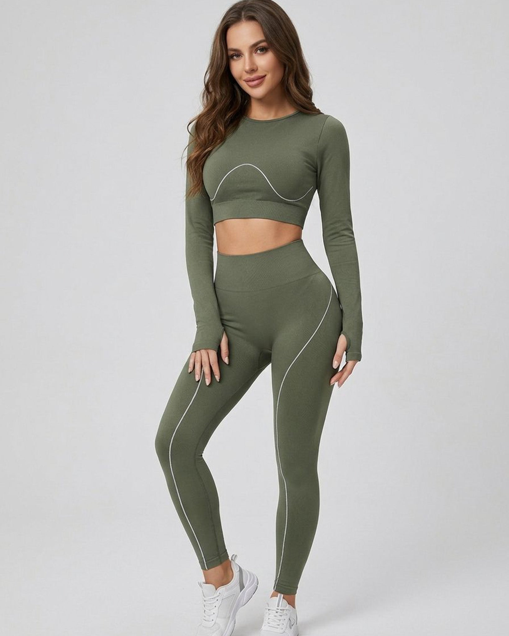 Conjunto Sport Mujer 2 Piezas Peto + Calza Efecto Push Up - YJ312