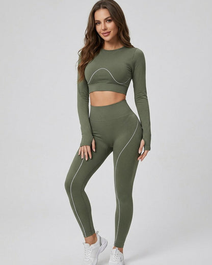 Conjunto Sport Mujer 2 Piezas Peto + Calza Efecto Push Up - YJ312