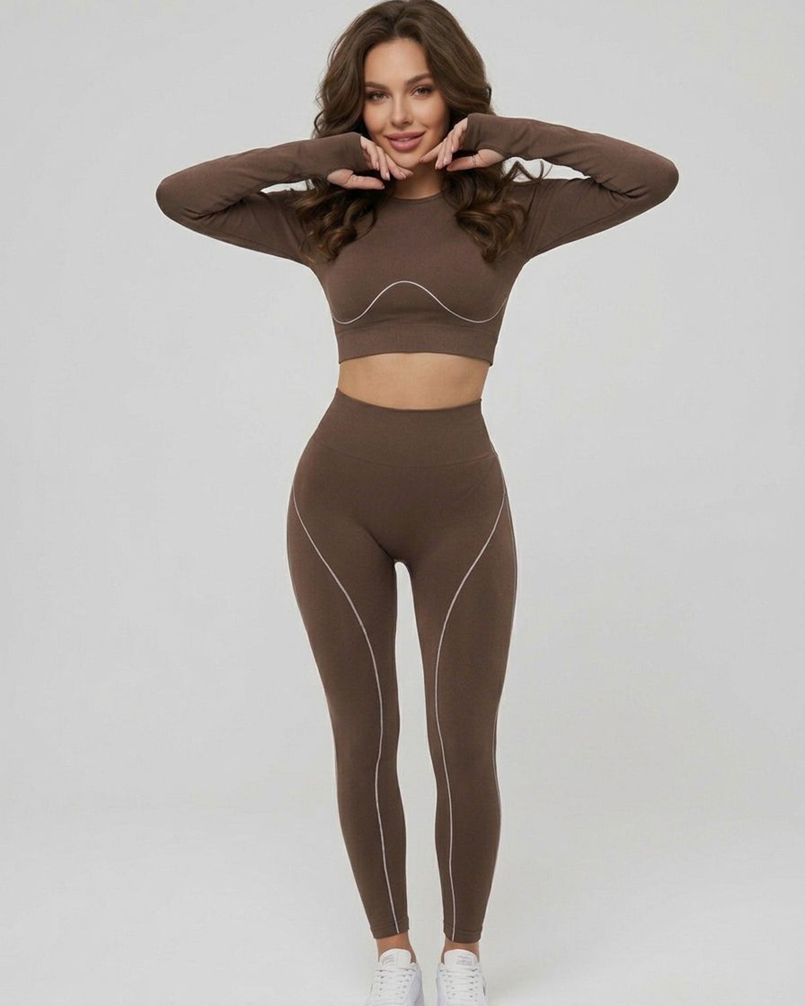 Conjunto Sport Mujer 2 Piezas Peto + Calza Efecto Push Up - YJ312