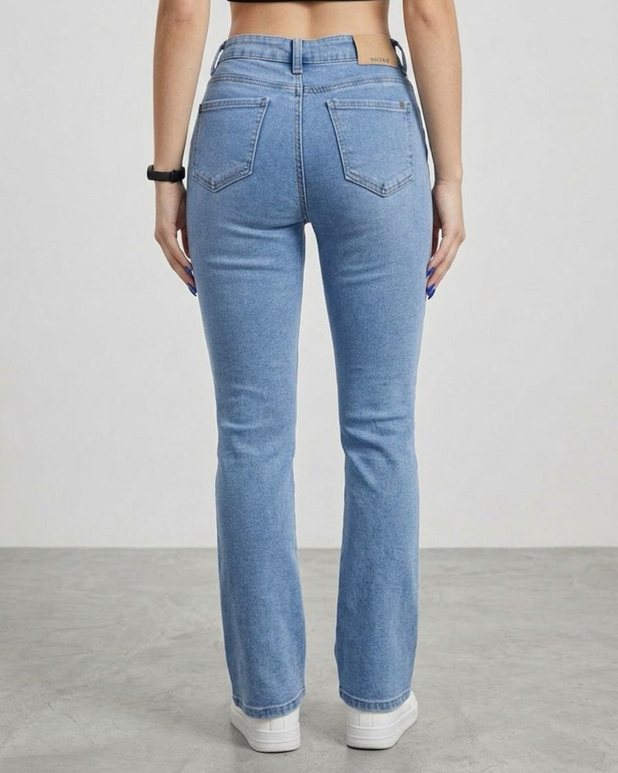 Pantalón Stonewash Bootcut - Tiro Alto y Calce Perfecto - 7671BC