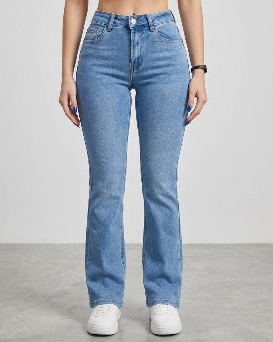 Pantalón Stonewash Bootcut - Tiro Alto y Calce Perfecto - 7671BC