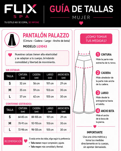 Pantalón Palazzo Mujer Cintura Elástica Con Cordón Ajustable - LQ1043