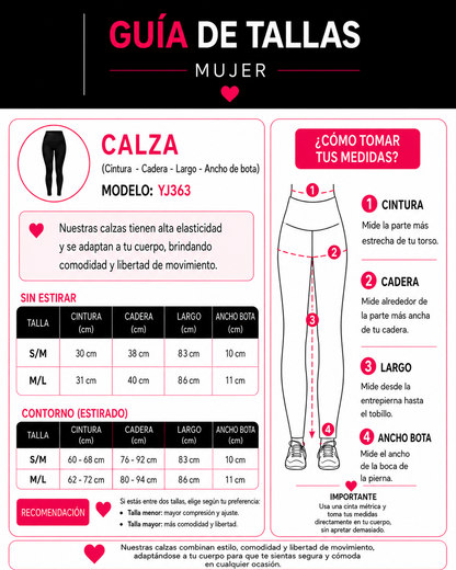 Calza Deportiva Mujer Tiro Alto Compresión Sin Costuras - YJ363